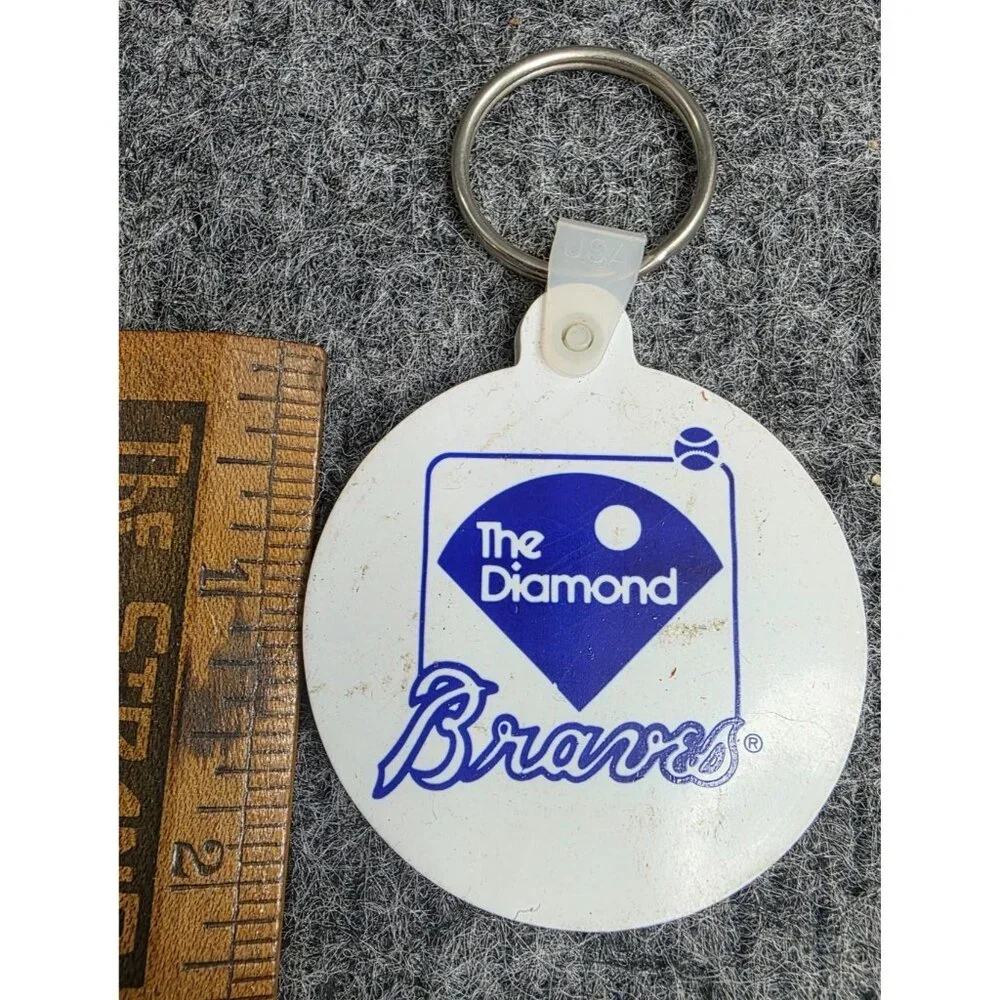 Vintage The Diamond Braves Baseball Keychain